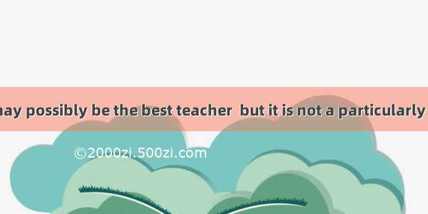 “Experience may possibly be the best teacher  but it is not a particularly good teacher.”