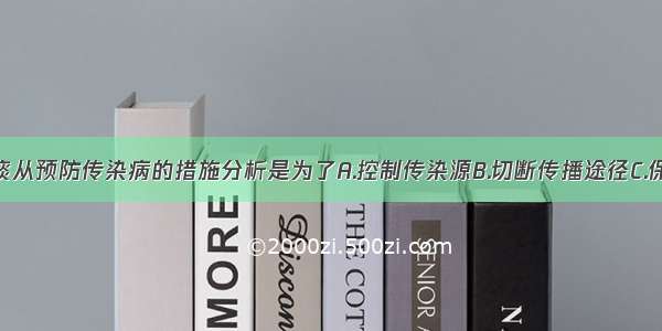 禁止随地吐痰从预防传染病的措施分析是为了A.控制传染源B.切断传播途径C.保护易感人群