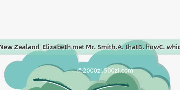 It was in New Zealand  Elizabeth met Mr. Smith.A. thatB. howC. whichD. when