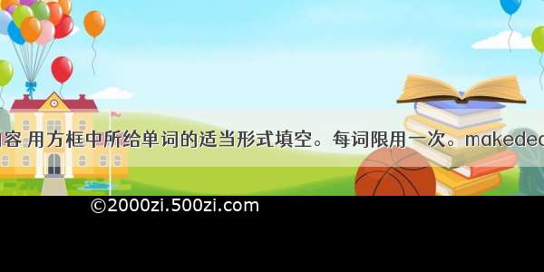 根据短文内容 用方框中所给单词的适当形式填空。每词限用一次。makedeaf   toogre