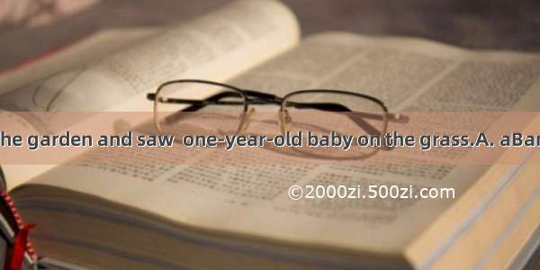 He went to the garden and saw  one-year-old baby on the grass.A. aBanC. someD. /
