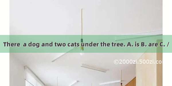 There  a dog and two cats under the tree. A. is B. are C. /