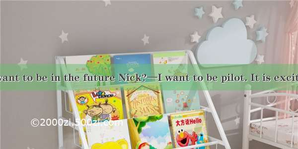 —What do you want to be in the future Nick?—I want to be pilot. It is exciting job.A. a；aB