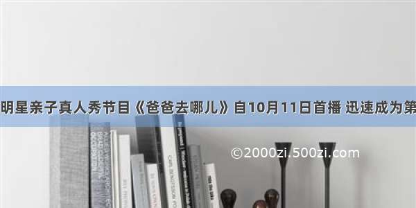 湖南卫视明星亲子真人秀节目《爸爸去哪儿》自10月11日首播 迅速成为第四季度毫