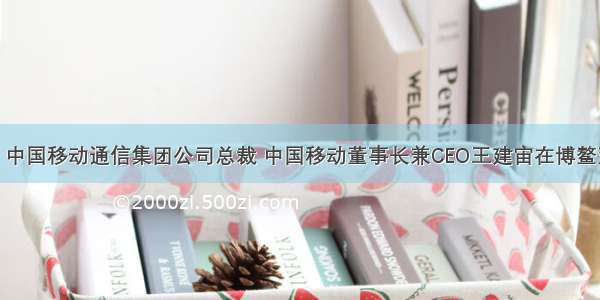 4月12日 中国移动通信集团公司总裁 中国移动董事长兼CEO王建宙在博鳌亚洲论坛