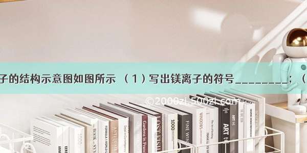 镁原子和氯原子的结构示意图如图所示．（1）写出镁离子的符号________；（2）氯原子在