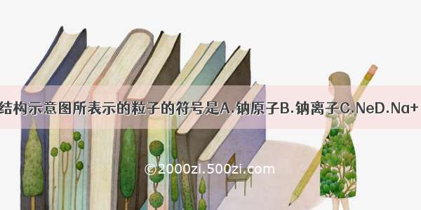 结构示意图所表示的粒子的符号是A.钠原子B.钠离子C.NeD.Na+