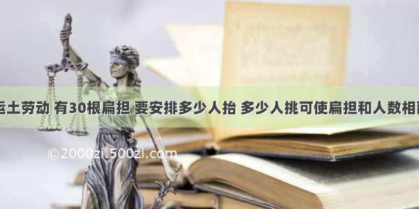 41人参加运土劳动 有30根扁担 要安排多少人抬 多少人挑可使扁担和人数相配?若设X人