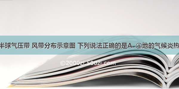 下图是北半球气压带 风带分布示意图 下列说法正确的是A. ①地的气候炎热干燥B. ②