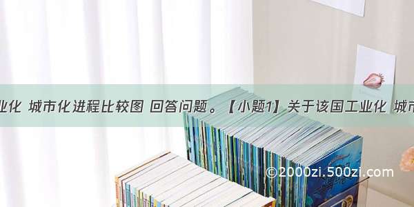 读某国工业化 城市化进程比较图 回答问题。【小题1】关于该国工业化 城市化进程特