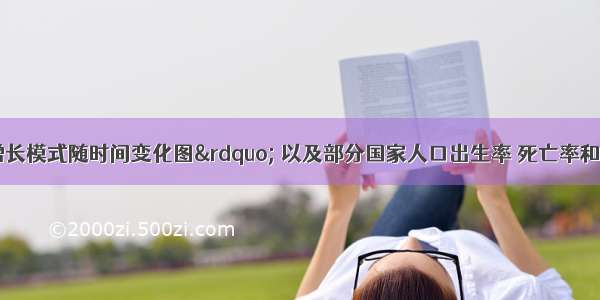 读“人口增长模式随时间变化图” 以及部分国家人口出生率 死亡率和自然增长率表 回