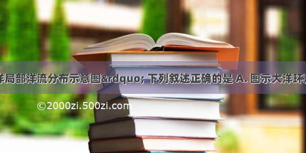 读“某大洋局部洋流分布示意图” 下列叙述正确的是 A. 图示大洋环流位于北大西洋海