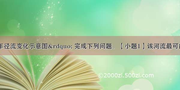 读“某河流年径流变化示意图” 完成下列问题。【小题1】该河流最可能位于【小题2】该