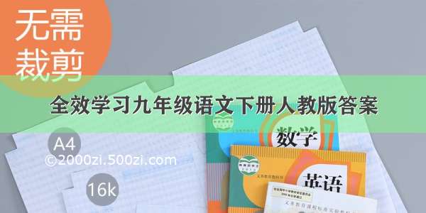 全效学习九年级语文下册人教版答案