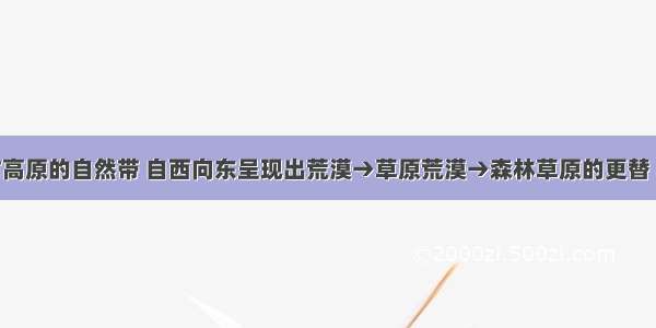 我国内蒙古高原的自然带 自西向东呈现出荒漠→草原荒漠→森林草原的更替 其自然带分